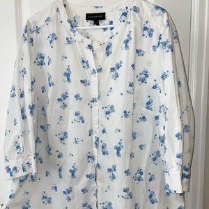 Lane Bryant Floral 3/4 Sleeve Tunic
